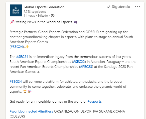 Global Esports Federation: SEG2024