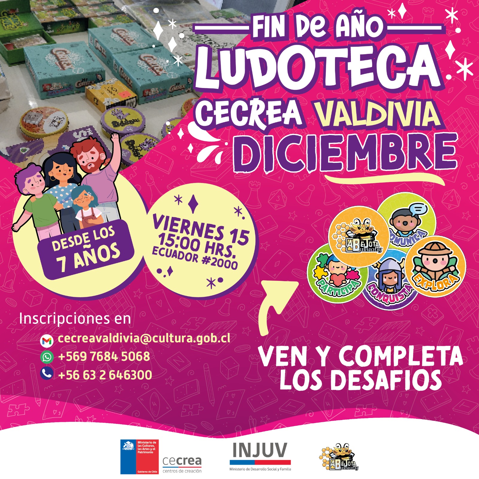 Afiche del evento Ludoteca Cecrea Valdivia